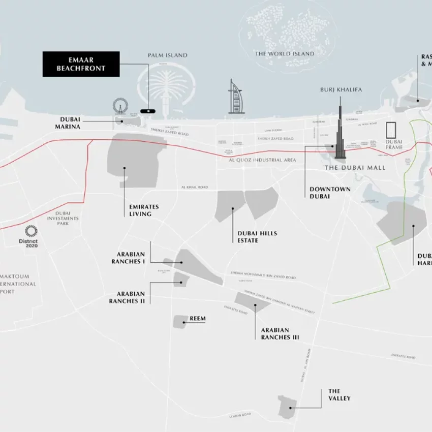 emaar bay view map